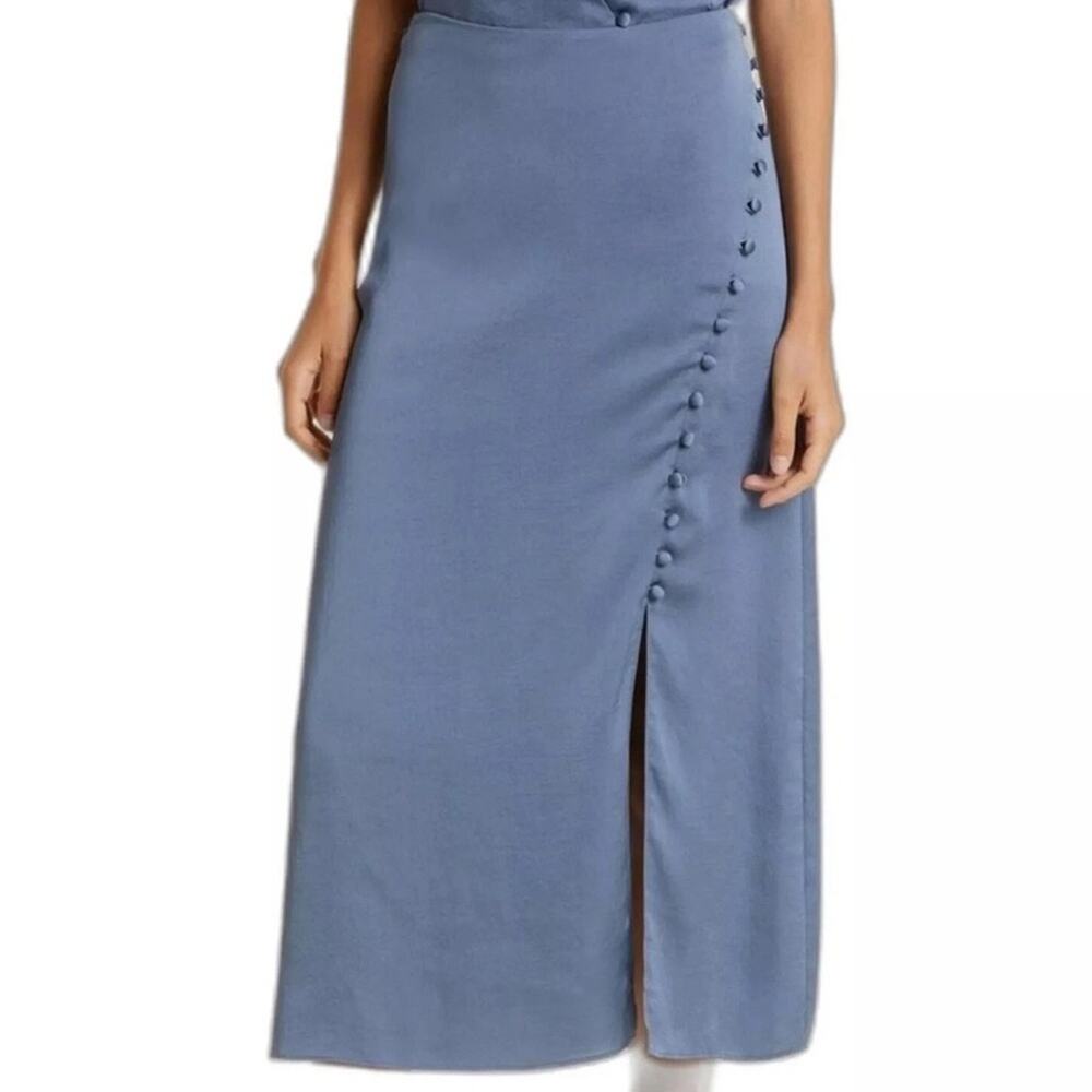 Veronica Beard Franconia Side Button Skirt - Lagoon Blue Sz 4